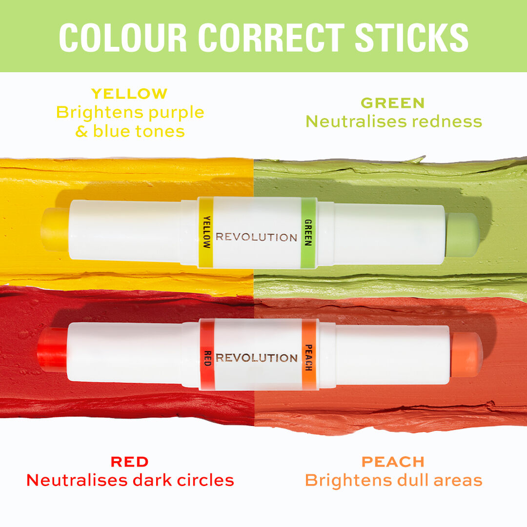 Makeup Revolution Colour Correcting Stick Yellow & Green Revolution